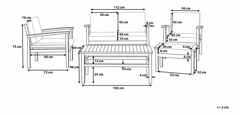 Zahradní sestava Manza (tmavé dřevo)