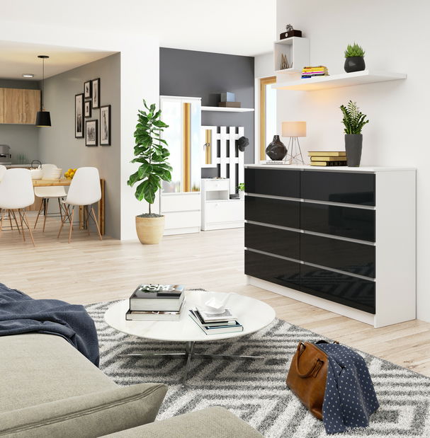 Komoda Keanu III (grafit lesk)