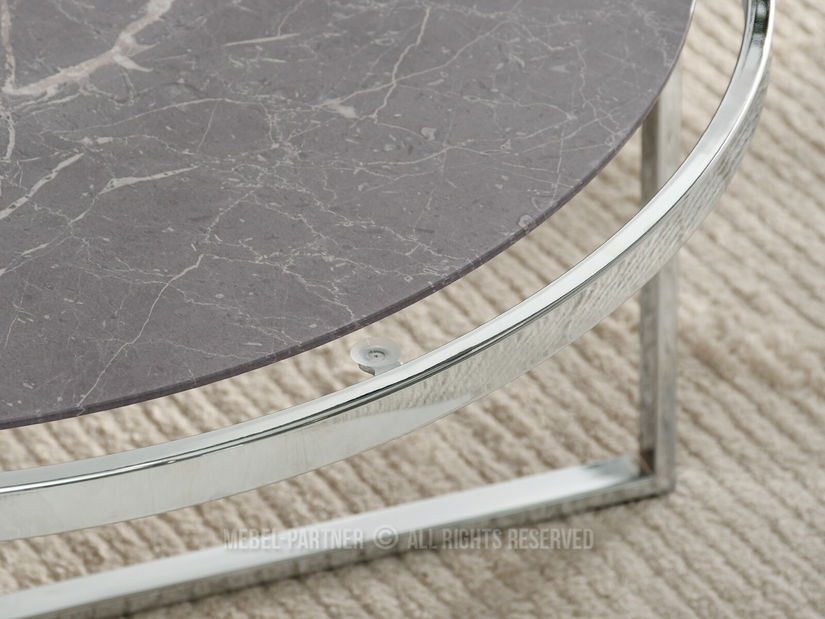Konferenční stolek Natol (šedý mramor + chromová)