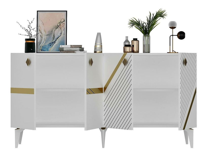 Skříňka Tabivo (bílá + zlatá)