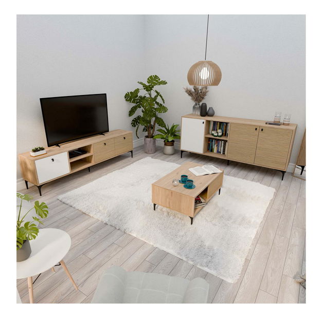 Sestava nábytku do obývacího pokoje Settle 2 (dub bílý)