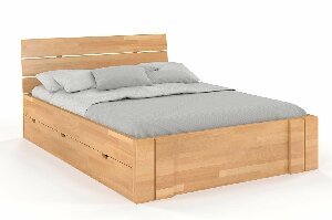 Manželská postel 160 cm Naturlig Tosen High Drawers (buk)