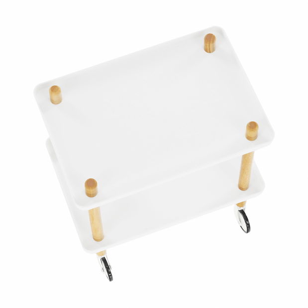 Servírovací vozík Ponteo (bílá + přírodní) *výprodej