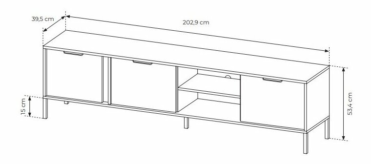 TV stolek/skříňka Lyran 3D (antracit + zlatá)