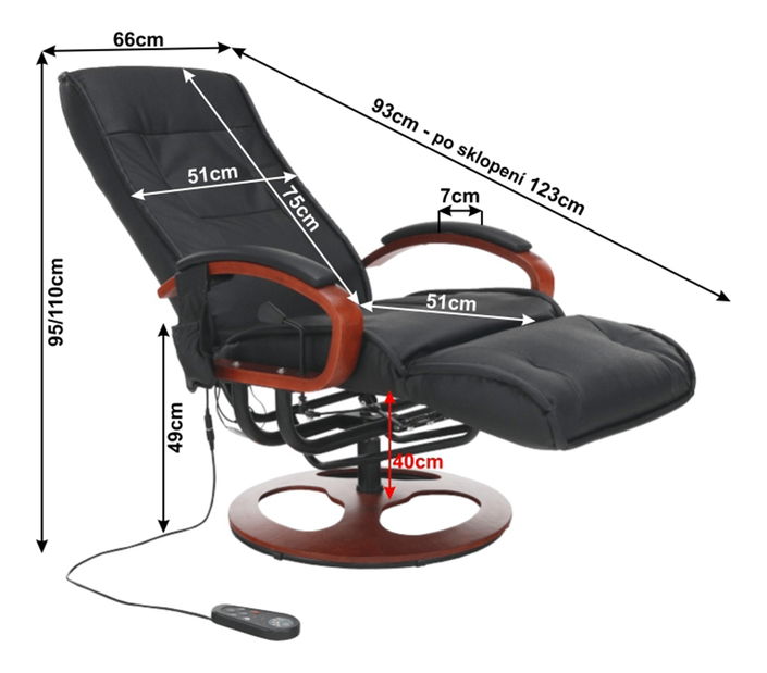Relaxační křeslo Artuš 2 TC3-černá