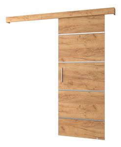 Posuvné dveře 90 cm Sharlene IV (craft zlatý + craft zlatý + stříbrná)