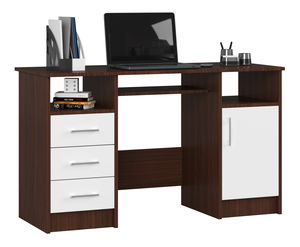 PC stolek Aziza (wenge + bílá)