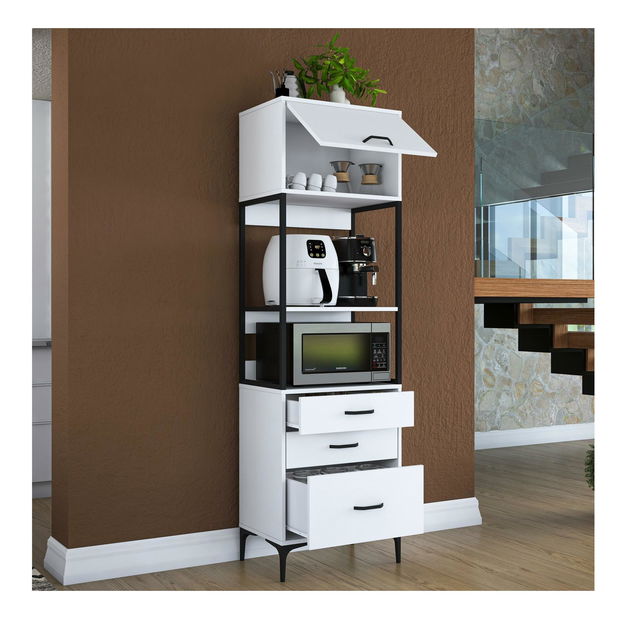 Policová skříň Jenaretta 135 (bílá)