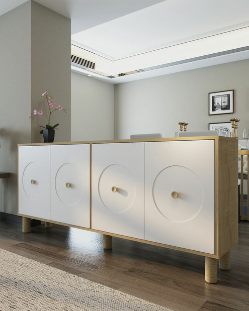 Komoda Deneris (dub safírový + bílá)