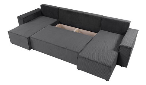 Rohová sedačka U Kasuna U (tmavě zelená + černá) (s úl. prostorem)