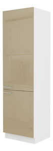 Potravinová kuchyňská skříňka Lavera 60 DK 210 2F (bílá + lesk cappucino)