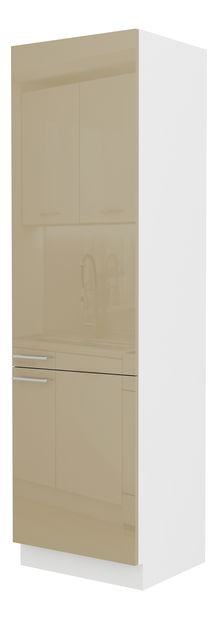 Potravinová kuchyňská skříňka Lavera 60 DK 210 2F (bílá + lesk cappucino)