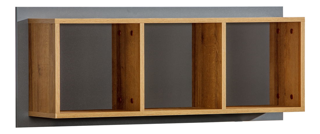 Polička typ W12 Wendy (antracitová + bílá + dub wotan)