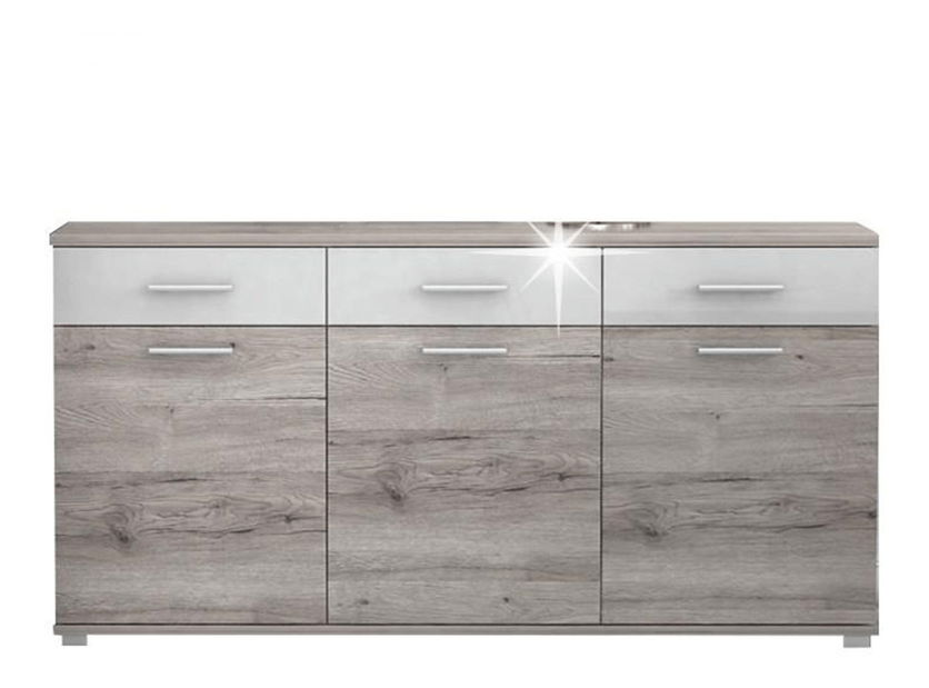 Komoda Rosenea Typ 2 dub canyon + lesk vysoký bílý