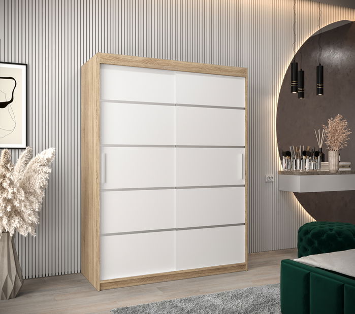 Šatní skříň 150 cm Verika 1 150 (dub sonoma + bílá)