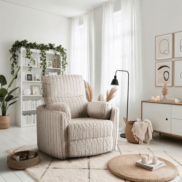 Polohovací křeslo Reunirse (béžová)