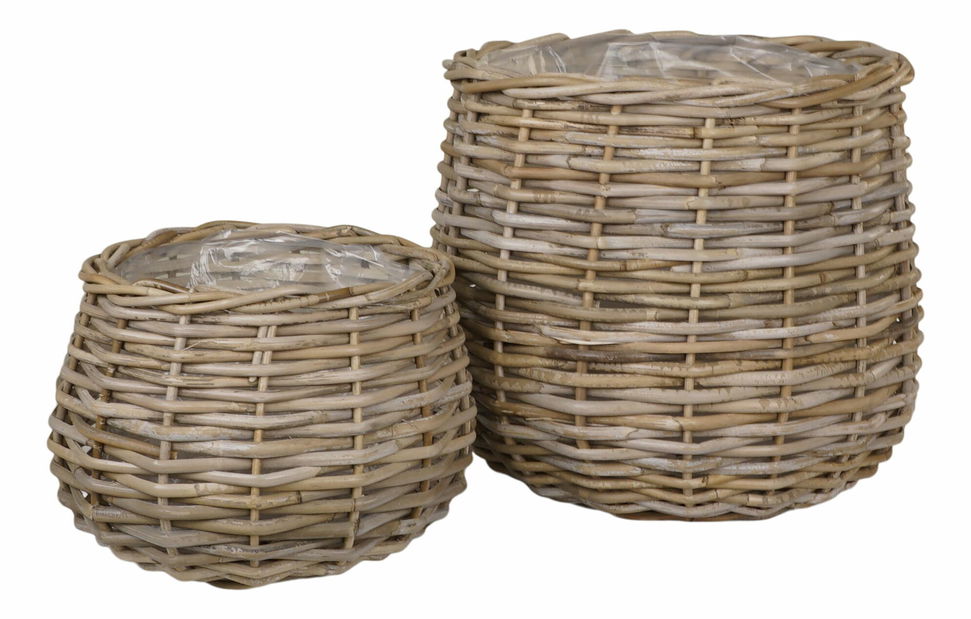 Set 2 ks proutěných květináčů Pvadina (hnědá)