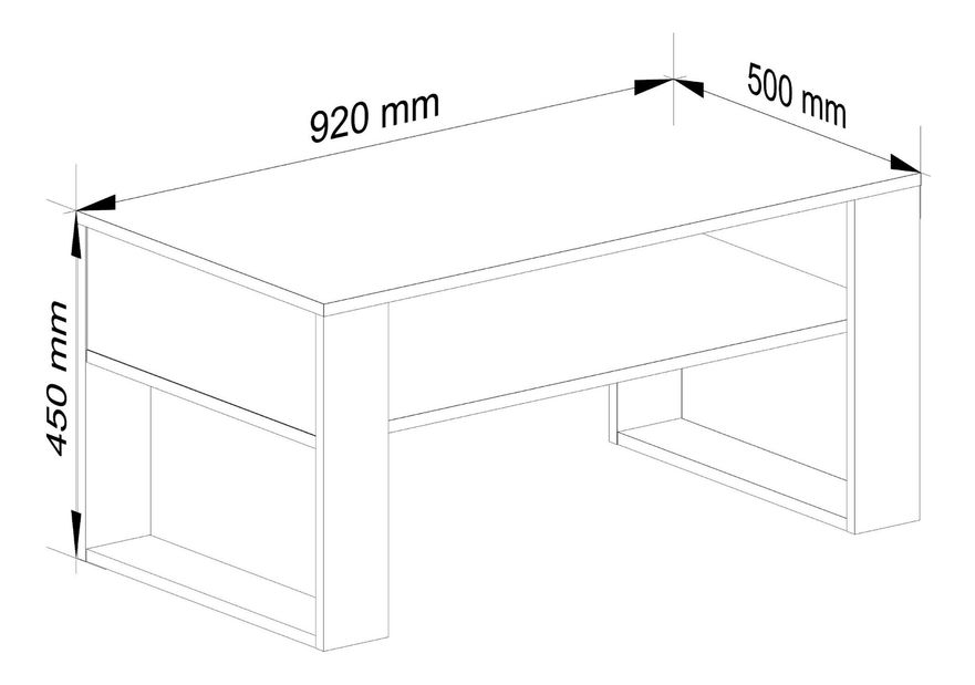 Konferenční stolek Distingue (dub craft + černá)