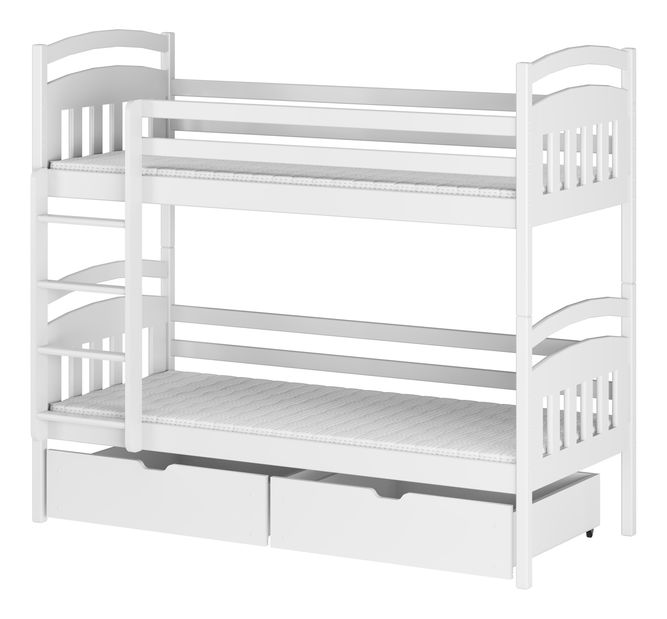 Dětská postel 80 cm Galvin (s roštem a úl. prostorem) (bílá)