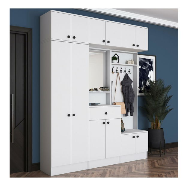 Předsíň Emily 1 (se zrcadlem) (bílá + černá)