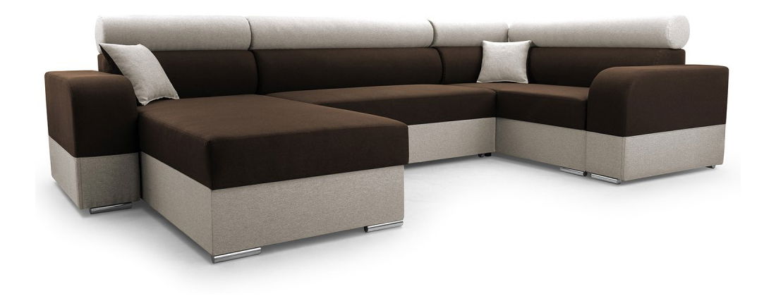Rohová sedacia súprava U Irul Super (tmavě hnědá + béžová) (L)