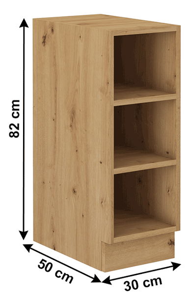 Dolní kuchyňský regál Meriel 30 D OTW BB (dub artisan)