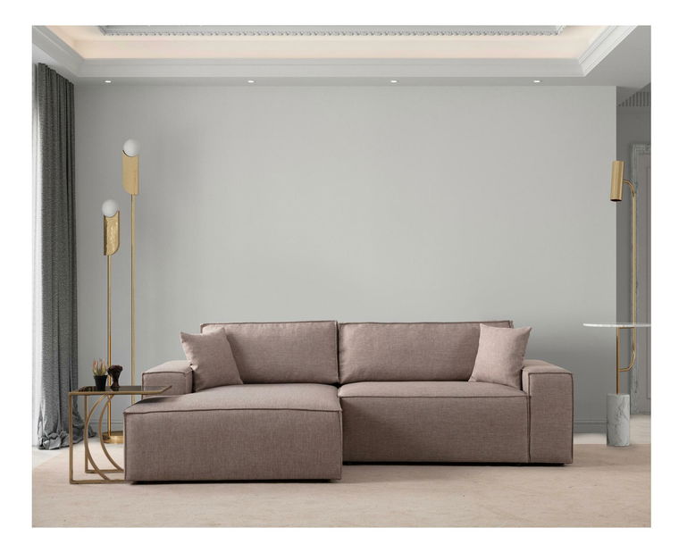 Rohová sedačka Pirlofenzza (s úl. prostorem) (L) (hnědá)