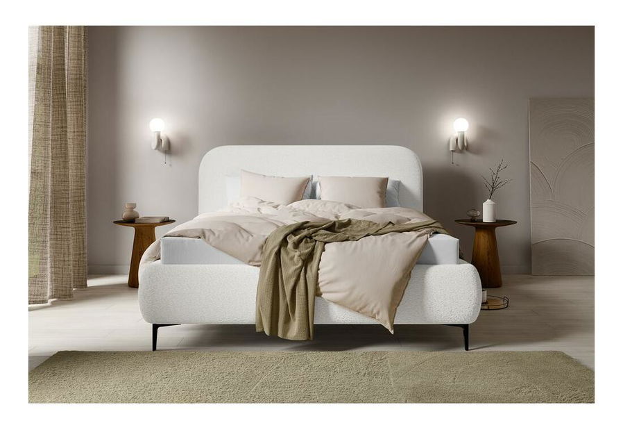 Manželská postel 140 cm Mononoke 140 (s roštem) (krémová + černá)