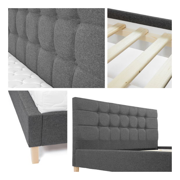 Manželská postel 140x200 cm Marka (tmavě šedá) *výprodej