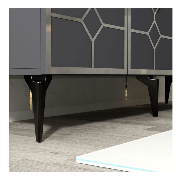 Skříňka Pivuti (antracit + stříbrná)