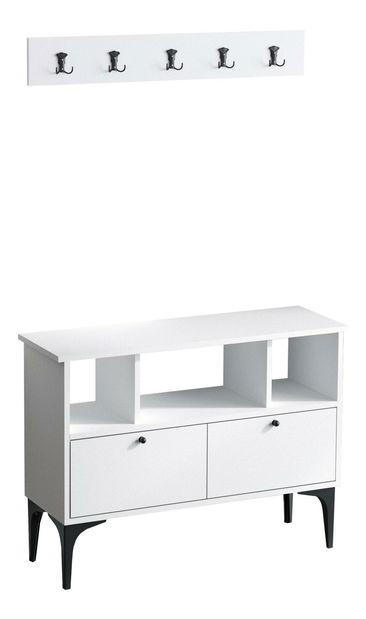 Předsíňová sestava Aliex 5 (bílá + černá)