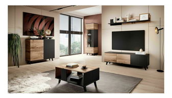 Obývací pokoj Ranae 1 (dub wotan + černá)