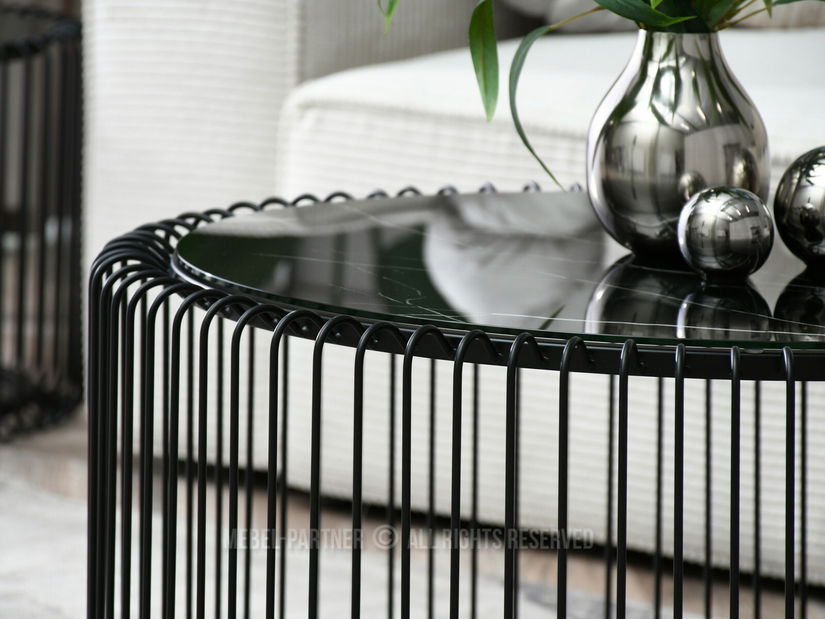 Konferenční stolek Nils Xl (černý mramor + černá)