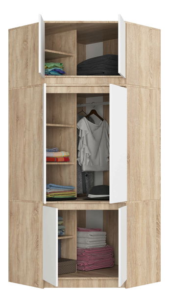 Nástavec skříně Drogas (dub sonoma + bílá)