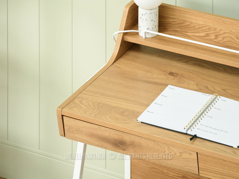 PC stolek Borge (dub + bílá)