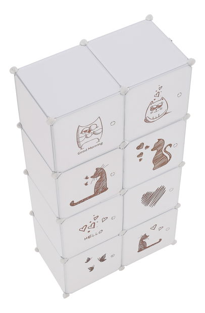 Dětská modulární skříň Atlanta (bílá + hnědá)