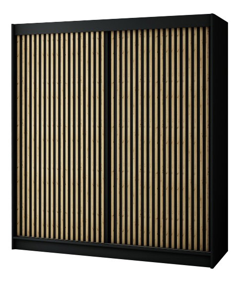 Šatní skříň 200 cm Ladonna 1 (černá matná)