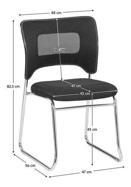 Konferenční židle Delia (černá + chrom)