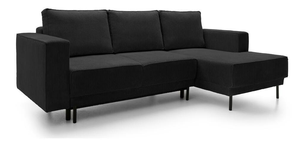 Rohová sedací souprava Rodriguez mini (P) (černá + černá)