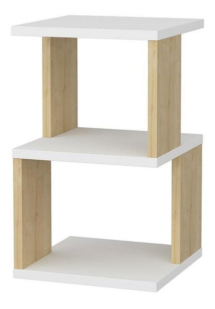 Noční stolek Caramello (bílá + dub)