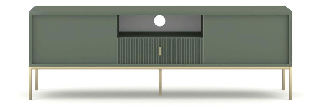 TV skříňka Militaba (zelená + zlatá)