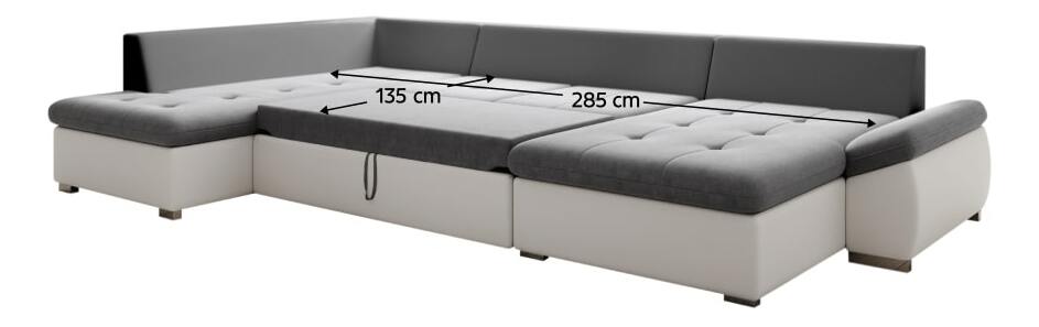 Rozkládací sedací souprava Matras (soro 93 + bílá ekokůže) (L) 