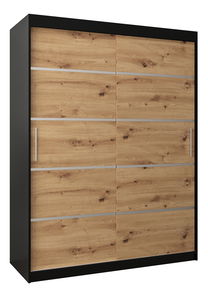 Šatní skříň 150 cm Verika 1 150 (černá + dub artisan)