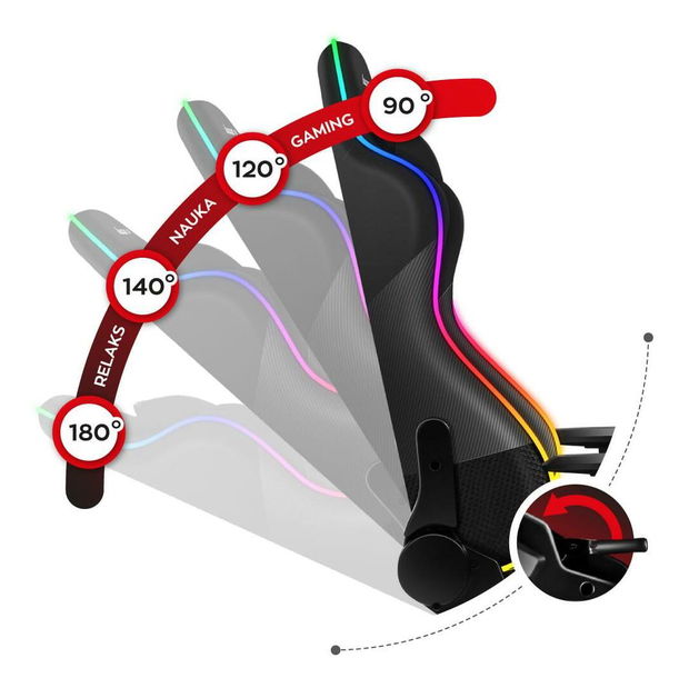 Herní křeslo Fusion 6.2 (černá) (s LED osvětlením)