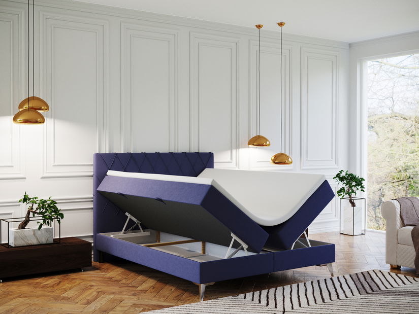 Boxspring postel 160 cm Miror (inkoustová) (s úložným prostorem)
