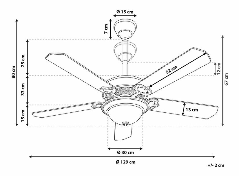 Ventilátor BAGA (zlatá)