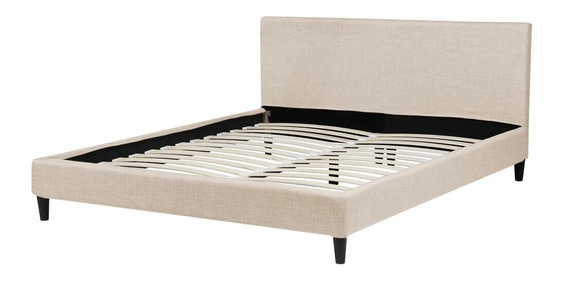 Manželská postel 160 cm FUTTI (s roštem) (béžová)