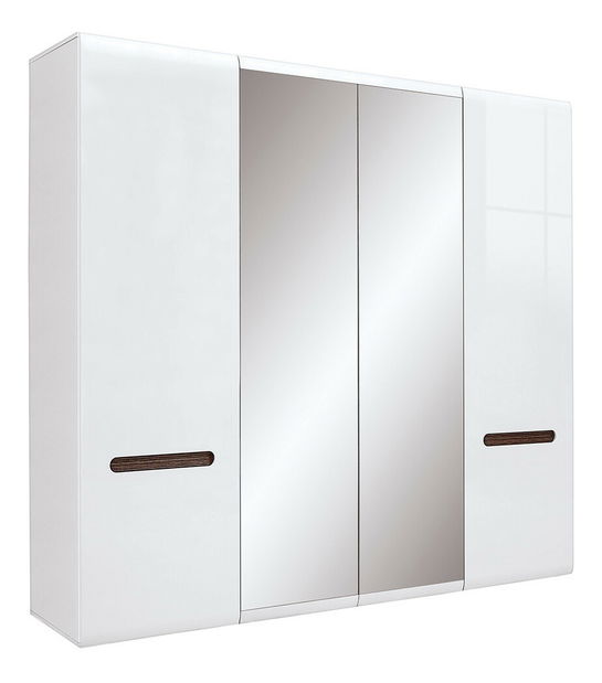 Šatní skříň BRW Azteca Trio SZF2D2L/21/22 (bílá + lesk bílý)