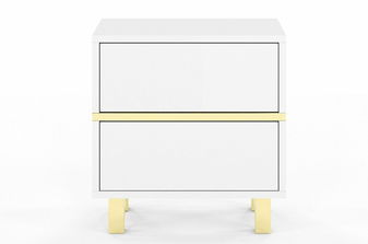 Noční stolek Naturlig Mynga (vysoký lesk bílý)