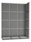 Set 19 čalouněných panelů Quadra 120x160 cm (šedá)